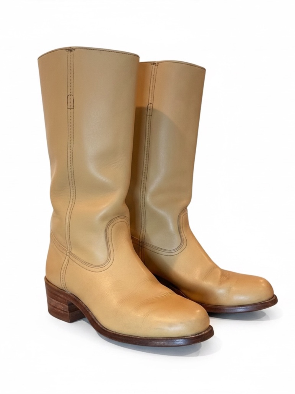 Frye Women's Vintage Campus Boots Banana Leather #2952 - Picture 2 of 12